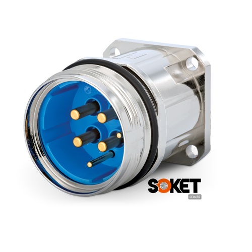 M40 2+3+PE Pin Erkek Kasa Erkek Kontak Krimp Dik Tip Panel Montaj Düz Servo Motor Güç Konnektörü